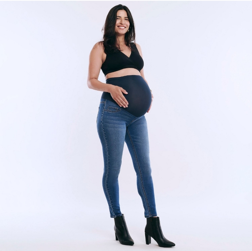 Sonoma Maternity Jeggings w/Factory Whiskering Size 12 Dark Wash Denim